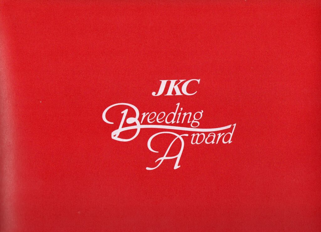 【お知らせ】JKC優良犬作出ブリーダ表彰を受賞いたしました